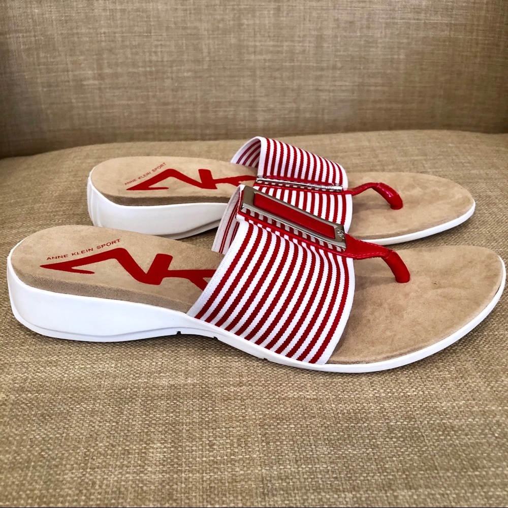 NEW AK Sport slip on sandals wide elastic band